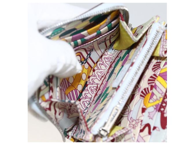 Hermès HERMES Azap Compact Seide in Leder Mehrfarbig Silber Auth LNZ572SAM Mehrfarben - Ansicht 17
