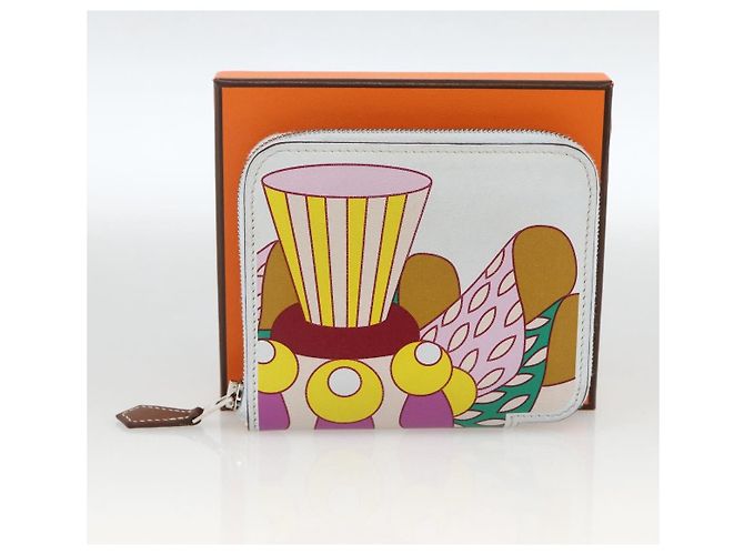 Hermès HERMES Azap Compact Seide in Leder Mehrfarbig Silber Auth LNZ572SAM Mehrfarben - Ansicht 23