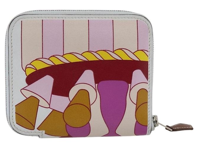 Hermès HERMES Azap Compact Seide in Leder Mehrfarbig Silber Auth LNZ572SAM Mehrfarben - Ansicht 3