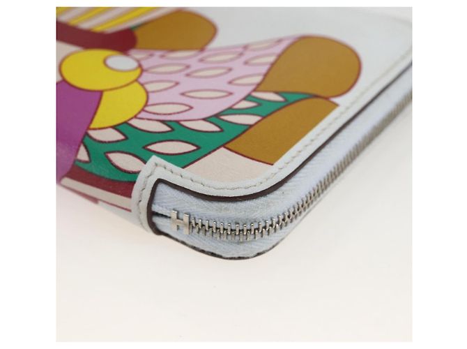 Hermès HERMES Azap Compact Seide in Leder Mehrfarbig Silber Auth LNZ572SAM Mehrfarben - Ansicht 8