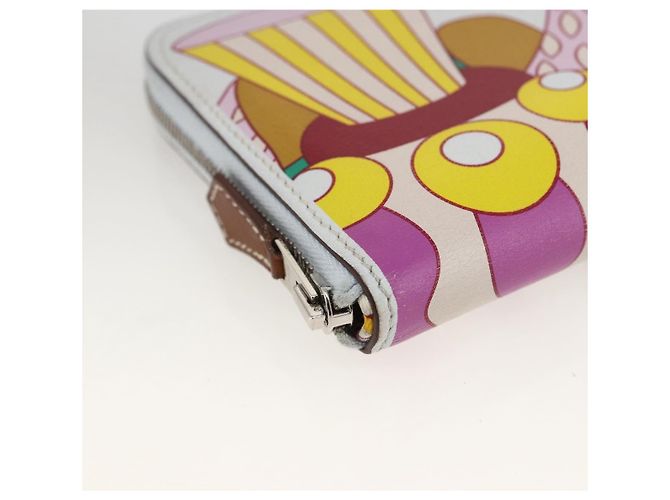 Hermès HERMES Azap Compact Seide in Leder Mehrfarbig Silber Auth LNZ572SAM Mehrfarben - Ansicht 9