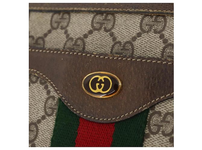 Bolso de Hombro Gucci GG Supreme Web Sherry Line PVC Beige 14 02 013 Auth 171659 - vista 16