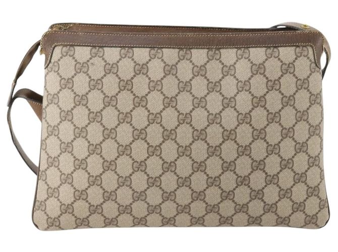 Bolso de Hombro Gucci GG Supreme Web Sherry Line PVC Beige 14 02 013 Auth 171659 - vista 3