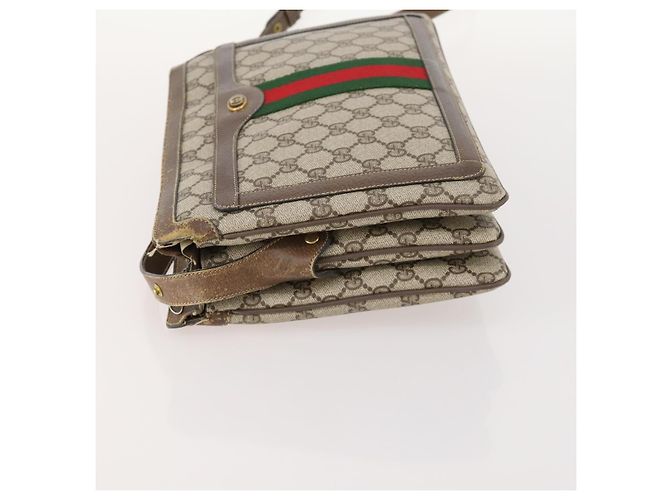Bolso de Hombro Gucci GG Supreme Web Sherry Line PVC Beige 14 02 013 Auth 171659 - vista 5
