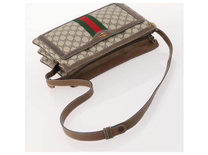 Bolso de Hombro Gucci GG Supreme Web Sherry Line PVC Beige 14 02 013 Auth 171659 - vista 7