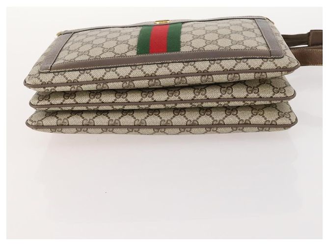 Bolso de Hombro Gucci GG Supreme Web Sherry Line PVC Beige 14 02 013 Auth 171659 - vista 9