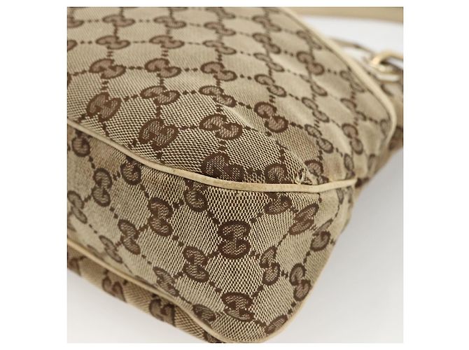 Borsa a mano in tela GG Gucci Beige Oro 121023 Auth 174123 - vista 10