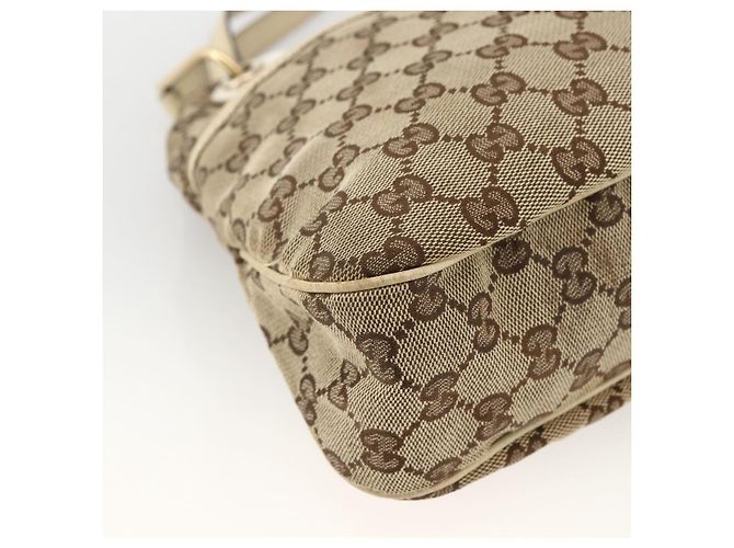 Borsa a mano in tela GG Gucci Beige Oro 121023 Auth 174123 - vista 11