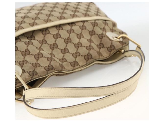 Borsa a mano in tela GG Gucci Beige Oro 121023 Auth 174123 - vista 7
