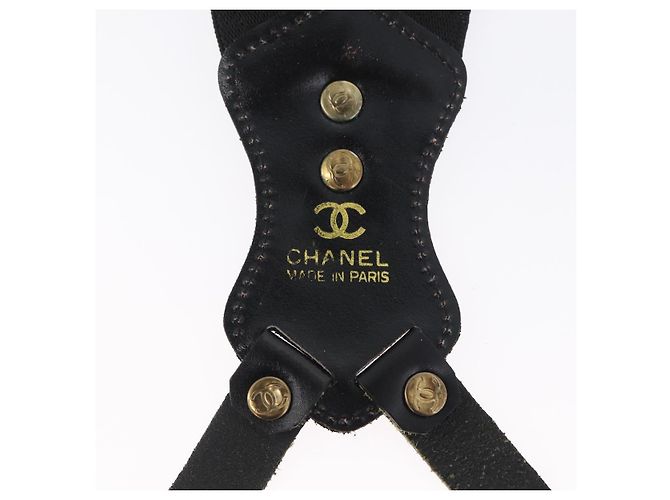 CHANEL Bretelle in tela nera CC Auth 173409V Nero - vista 17