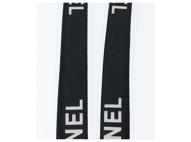 CHANEL Bretelle in tela nera CC Auth 173409V Nero - vista 19