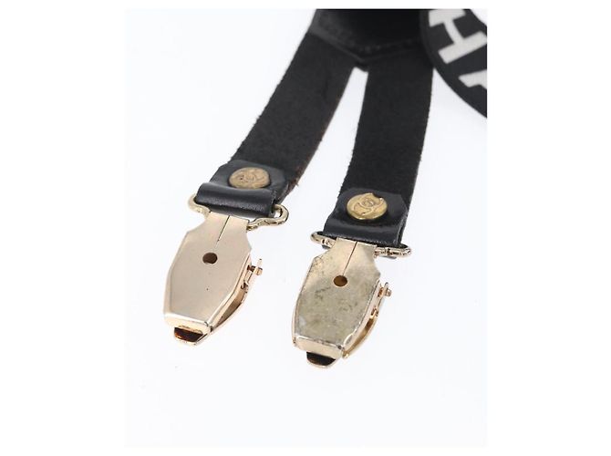 CHANEL Bretelle in tela nera CC Auth 173409V Nero - vista 25