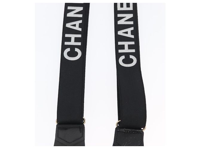 CHANEL Bretelle in tela nera CC Auth 173409V Nero - vista 4