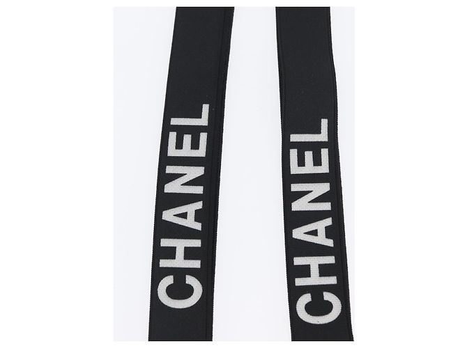CHANEL Bretelle in tela nera CC Auth 173409V Nero - vista 5