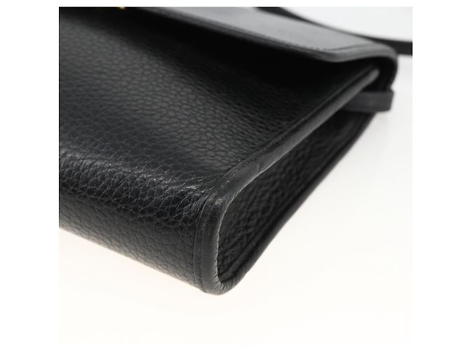Borsa a Spalla Christian Dior in Pelle Nera Oro Auth 174078 Nero D'oro - vista 10