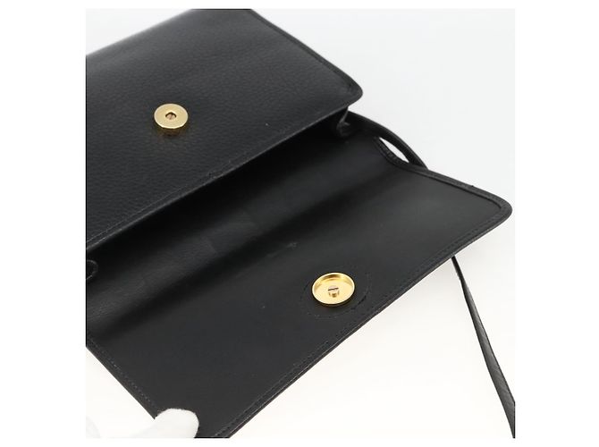 Borsa a Spalla Christian Dior in Pelle Nera Oro Auth 174078 Nero D'oro - vista 15