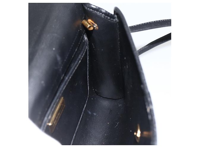 Borsa a Spalla Christian Dior in Pelle Nera Oro Auth 174078 Nero D'oro - vista 18