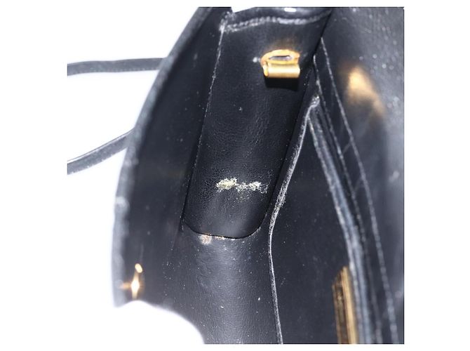 Borsa a Spalla Christian Dior in Pelle Nera Oro Auth 174078 Nero D'oro - vista 19