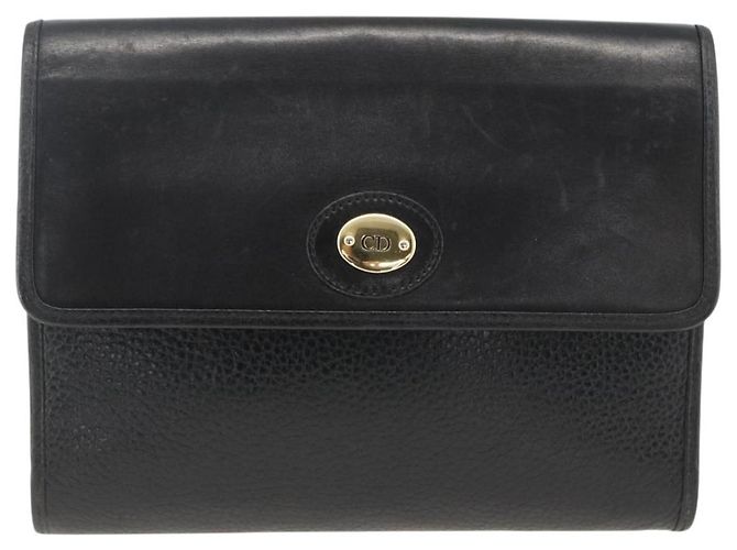 Borsa a Spalla Christian Dior in Pelle Nera Oro Auth 174078 Nero D'oro - vista 2