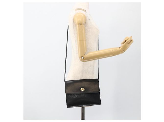 Borsa a Spalla Christian Dior in Pelle Nera Oro Auth 174078 Nero D'oro - vista 21