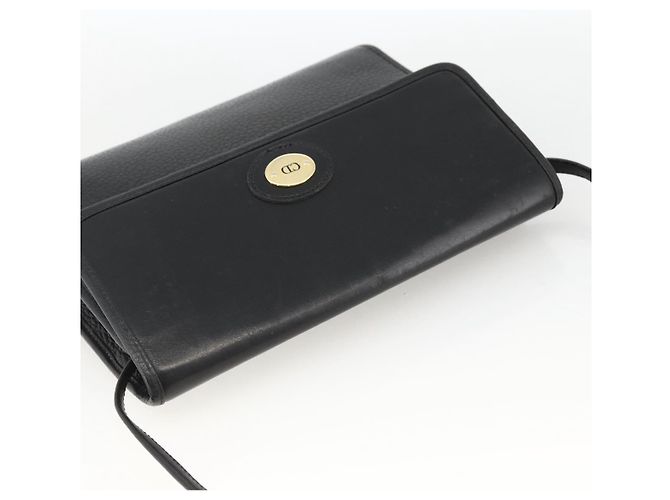 Borsa a Spalla Christian Dior in Pelle Nera Oro Auth 174078 Nero D'oro - vista 6