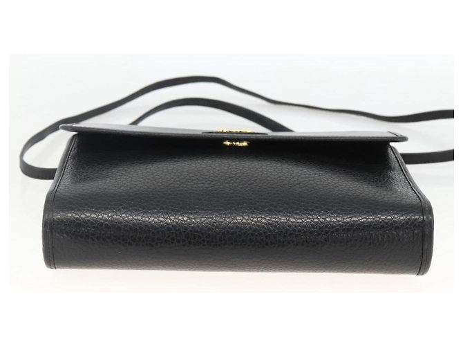 Borsa a Spalla Christian Dior in Pelle Nera Oro Auth 174078 Nero D'oro - vista 9