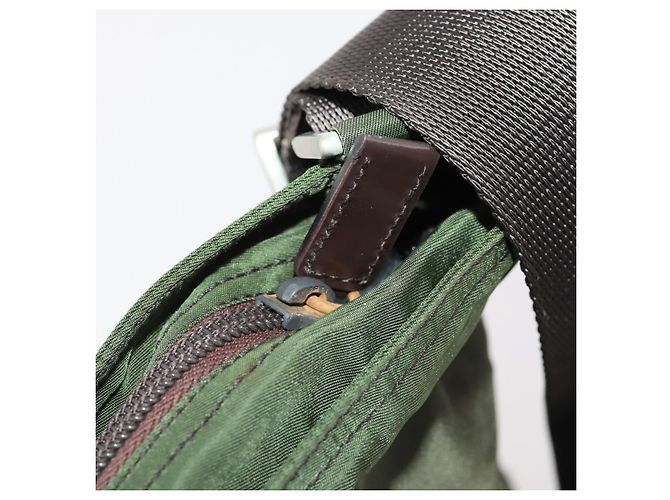 PRADA Schultertasche Nylon Grün Silber Authentisch fm5146 - Ansicht 10