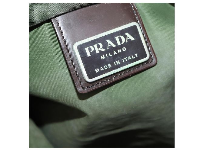 PRADA Schultertasche Nylon Grün Silber Authentisch fm5146 - Ansicht 20