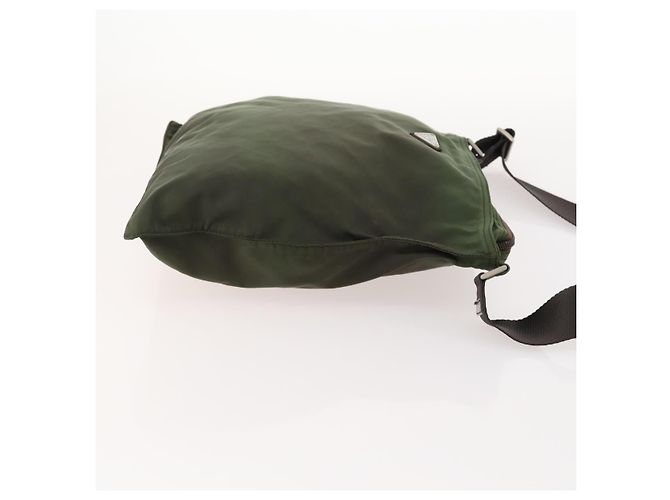 PRADA Schultertasche Nylon Grün Silber Authentisch fm5146 - Ansicht 3