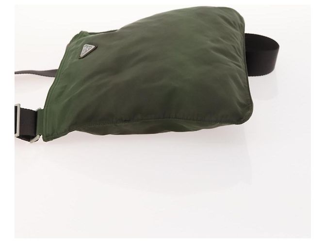 PRADA Schultertasche Nylon Grün Silber Authentisch fm5146 - Ansicht 4