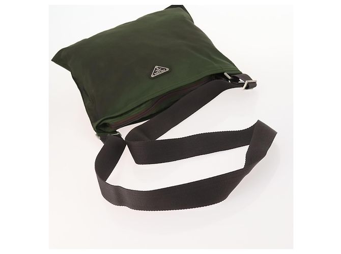 PRADA Schultertasche Nylon Grün Silber Authentisch fm5146 - Ansicht 7