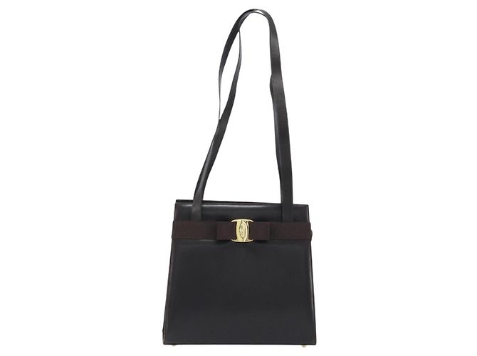 Borsa a Spalla Salvatore Ferragamo in Pelle Marrone Oro Auth ka3025 D'oro - vista 13