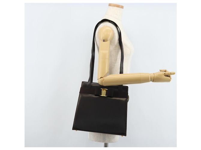 Borsa a Spalla Salvatore Ferragamo in Pelle Marrone Oro Auth ka3025 D'oro - vista 22