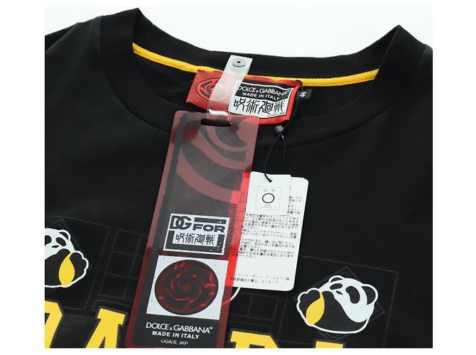 Dolce & Gabbana DOLCE&GABBANA D&G x Jujutsu Kaisen Camiseta Panda de Algodón Negra Auth 167054SM - vista 11