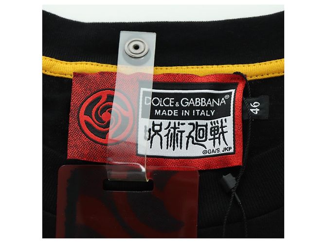 Dolce & Gabbana DOLCE&GABBANA D&G x Jujutsu Kaisen Camiseta Panda de Algodón Negra Auth 167054SM - vista 12