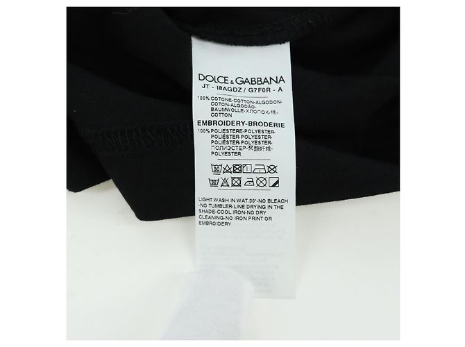 Dolce & Gabbana DOLCE&GABBANA D&G x Jujutsu Kaisen Camiseta Panda de Algodón Negra Auth 167054SM - vista 13