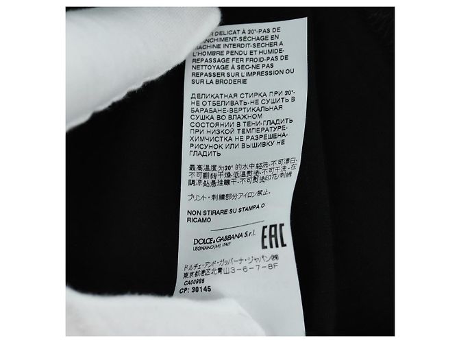 Dolce & Gabbana DOLCE&GABBANA D&G x Jujutsu Kaisen Camiseta Panda de Algodón Negra Auth 167054SM - vista 14