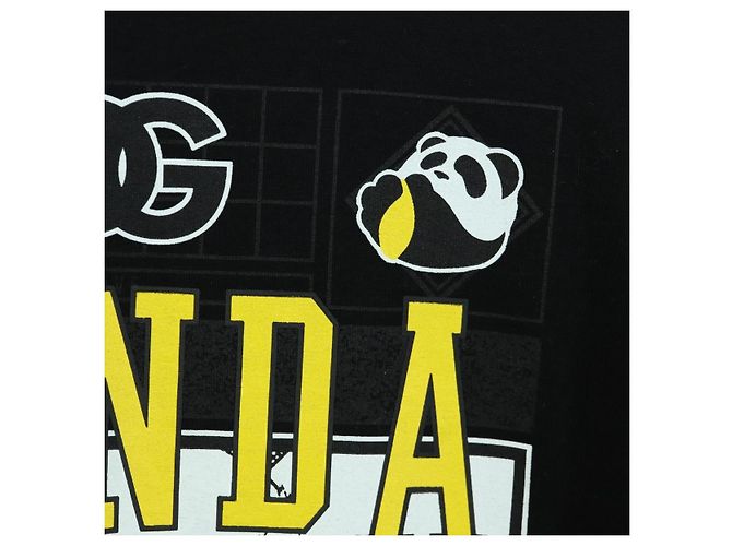 Dolce & Gabbana DOLCE&GABBANA D&G x Jujutsu Kaisen Camiseta Panda de Algodón Negra Auth 167054SM - vista 8
