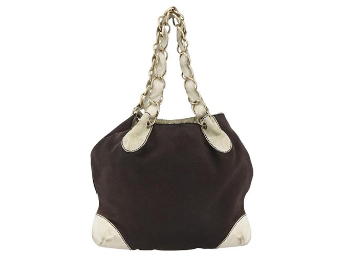 CHANEL COCO Borsa a Spalla con Catena in Tela Nera Oro CC Auth BA10872 Nero D'oro - vista 2