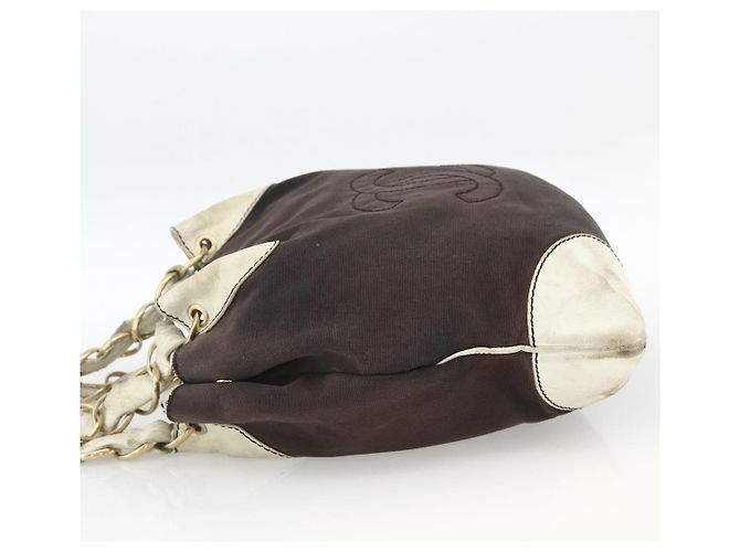 CHANEL COCO Borsa a Spalla con Catena in Tela Nera Oro CC Auth BA10872 Nero D'oro - vista 3