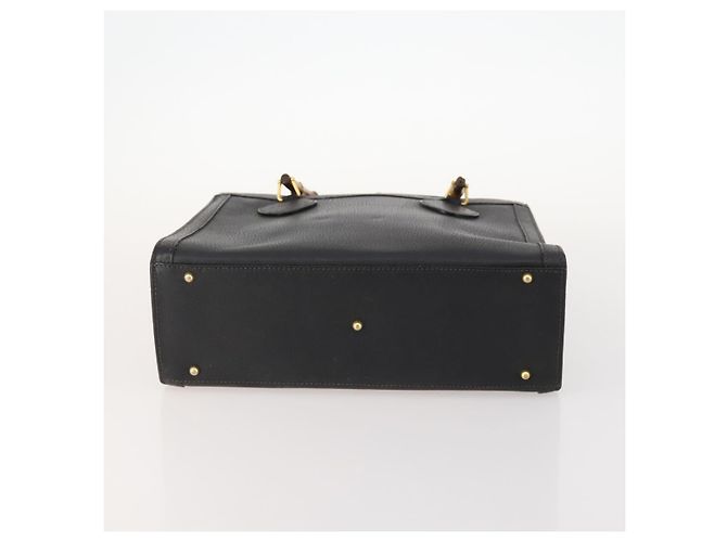 Borsa a mano in pelle Gucci Bamboo nera e oro 002 123 0260 Auth 172866 Nero D'oro - vista 11