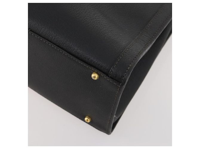 Borsa a mano in pelle Gucci Bamboo nera e oro 002 123 0260 Auth 172866 Nero D'oro - vista 12