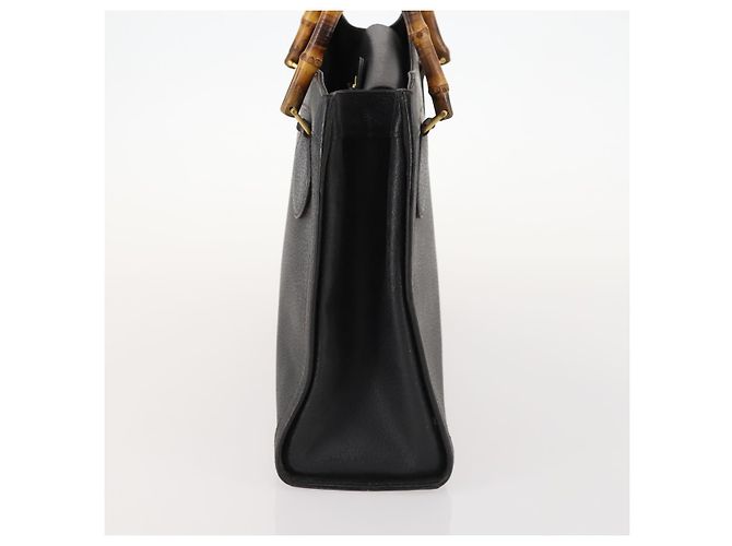 Borsa a mano in pelle Gucci Bamboo nera e oro 002 123 0260 Auth 172866 Nero D'oro - vista 4