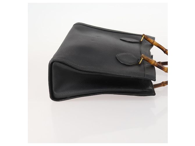 Borsa a mano in pelle Gucci Bamboo nera e oro 002 123 0260 Auth 172866 Nero D'oro - vista 6