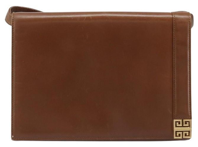 Borsa a Spalla GIVENCHY in Pelle Marrone Oro Auth bs33714 D'oro - vista 13