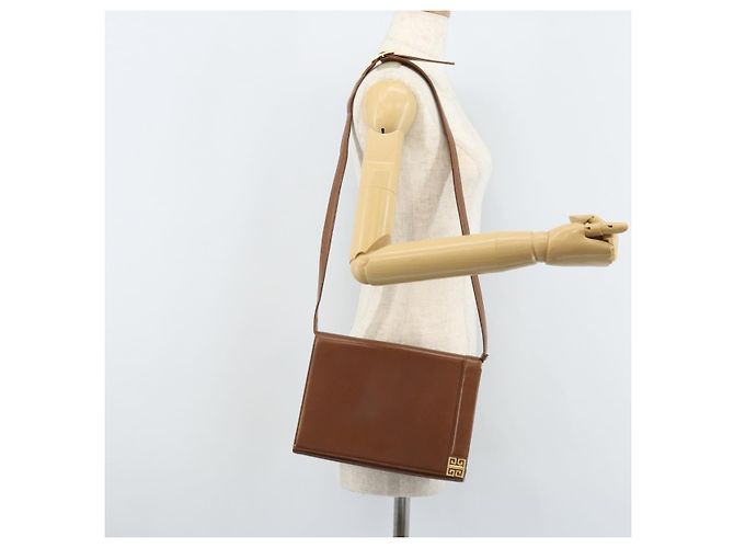 Borsa a Spalla GIVENCHY in Pelle Marrone Oro Auth bs33714 D'oro - vista 23