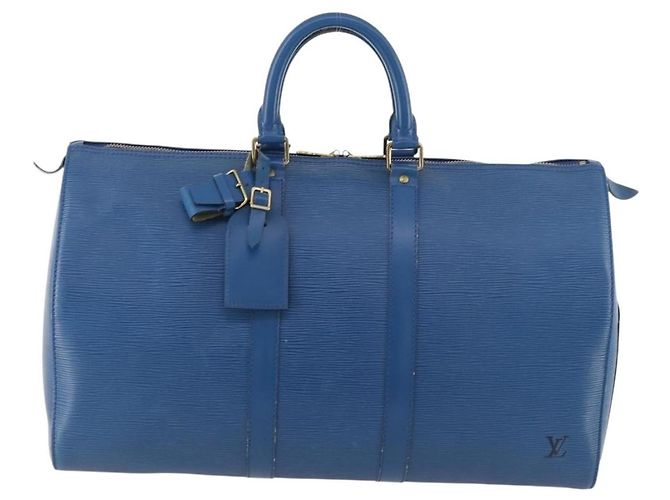 LOUIS VUITTON Epi Keepall 45 Borsa Boston Blu M42975 LV Auth 168373 - vista 13