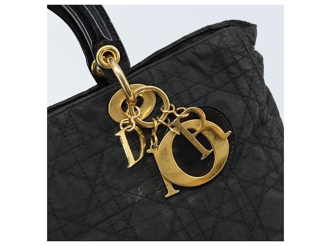 Christian Dior Borsa Lady Dior in nylon rosa e oro Auth 173806 D'oro - vista 14