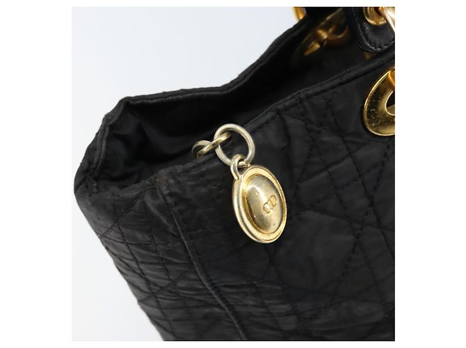 Christian Dior Borsa Lady Dior in nylon rosa e oro Auth 173806 D'oro - vista 15