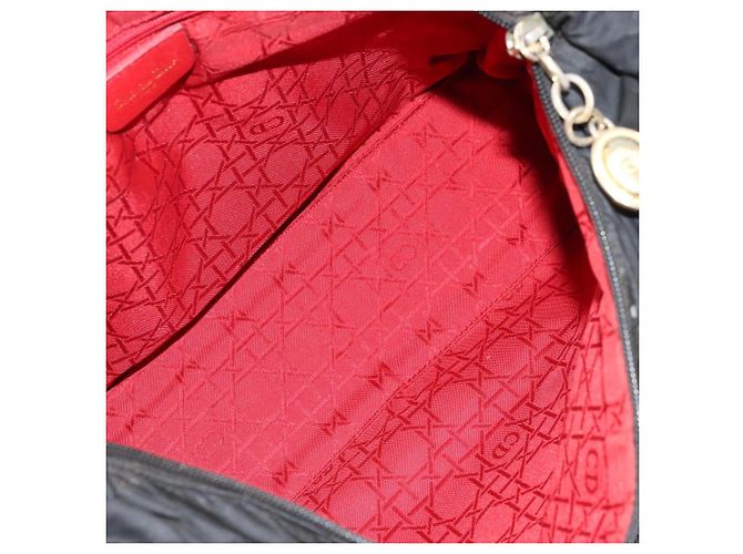 Christian Dior Borsa Lady Dior in nylon rosa e oro Auth 173806 D'oro - vista 17